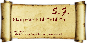 Stampfer Flórián névjegykártya